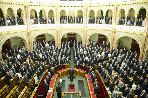 Hungary's President of the Republic János Áder swears his oath before Parliament