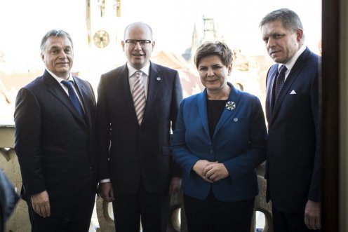 Orbán Viktor, Bohuslav Sobotka, Beata Szydlo és Robert Fico Fotó: Szecsődi Balázs/Miniszterelnöki Sajtóiroda