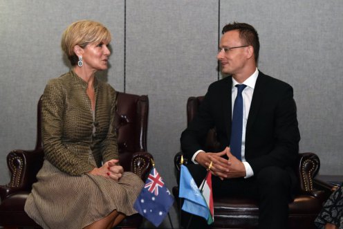 Szijjártó Péter megbeszélést folytat Julie Bishop ausztrál külügyminiszterrel Fotó: Burger Zsolt/KKM