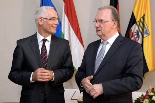 Balog Zoltán és Reiner Haseloff, Szász-Anhalt tartomány miniszterelnöke találkozója Fotó: Bartos Gyula